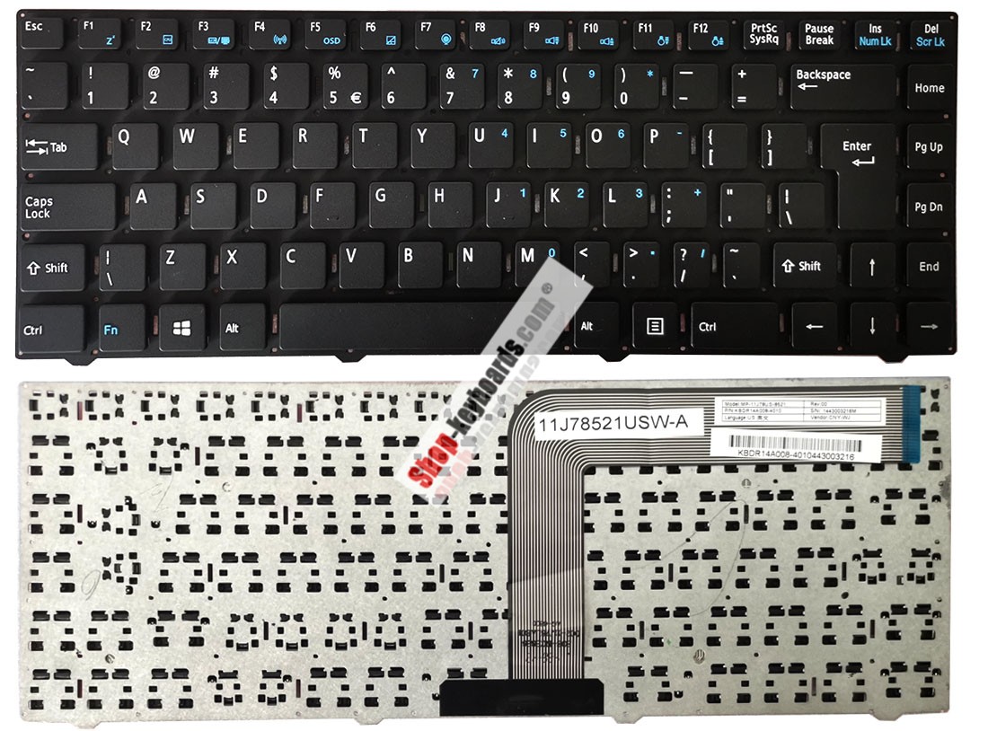 CNY MP-10F88PA-F512 Keyboard replacement