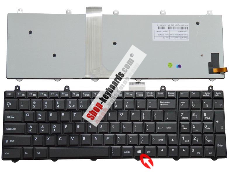 Clevo 6-80-P2700-011-3 Keyboard replacement