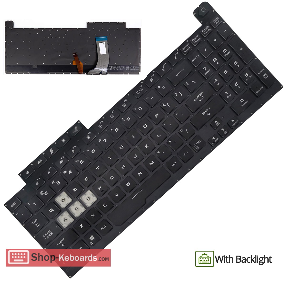 Asus 0KNR0-661LFR00 Keyboard replacement