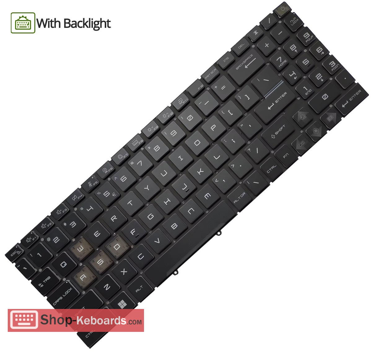 MSI Crosshair 15 R6E B12UEZ Keyboard replacement