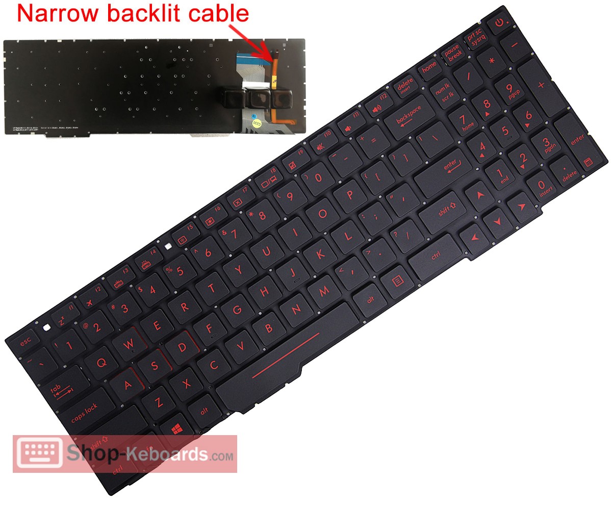 Asus 0KNB0-6675ND00 Keyboard replacement
