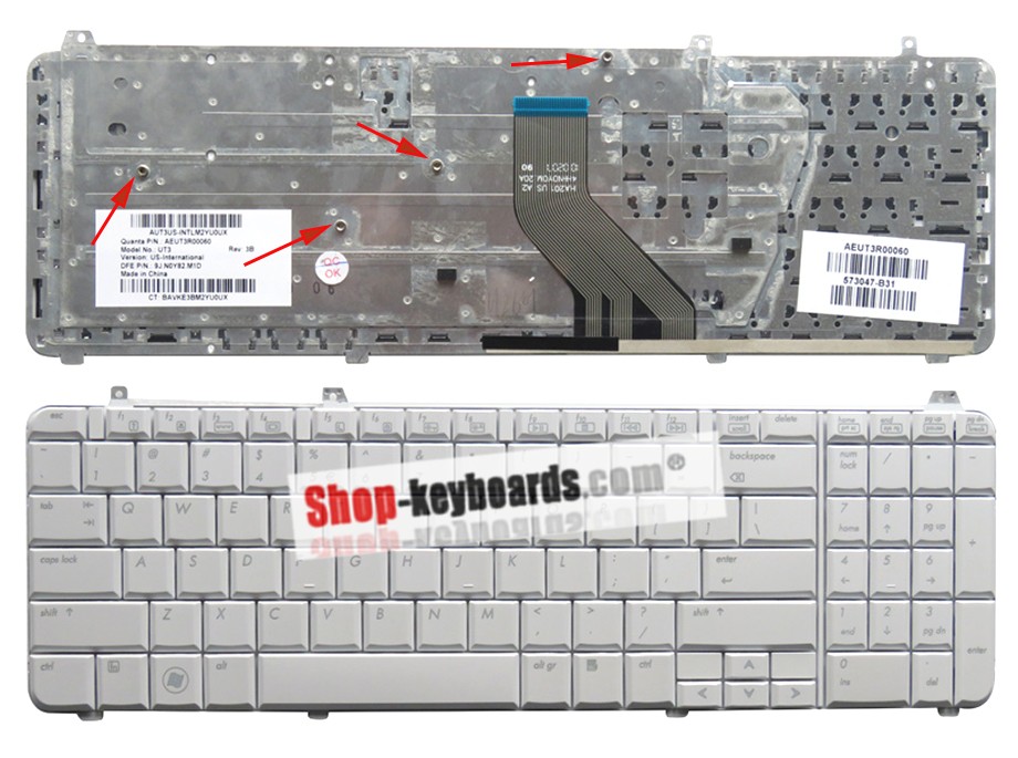 HP 9J.N0Y82.M01 Keyboard replacement