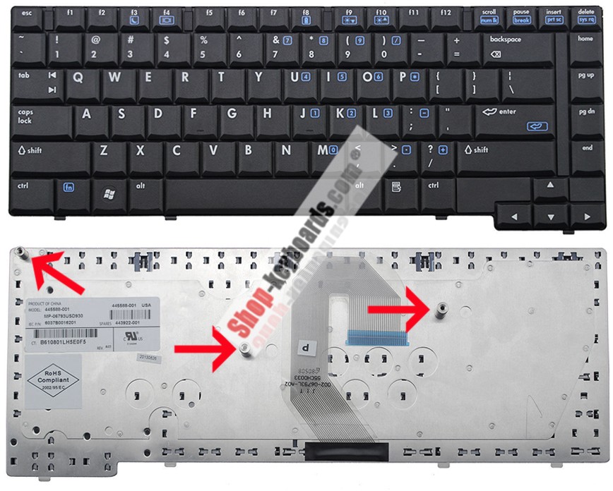 HP 607B0016022 Keyboard replacement